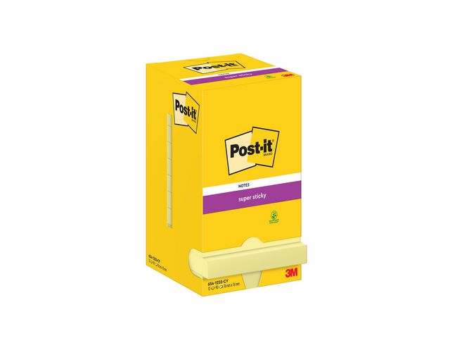 Notes POST-IT SuperSticky 76x76mm gul 12/fp