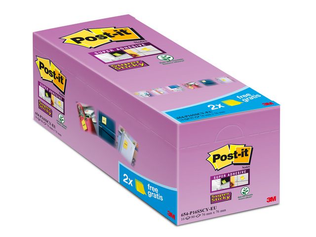 POST-IT SuperSticky 76x76mm gul 16/fp - 2
