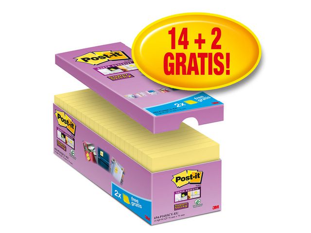 POST-IT SuperSticky 76x76mm gul 16/fp