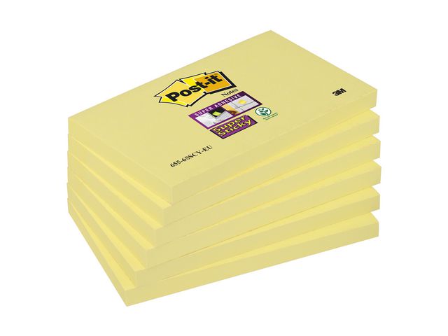 Notes POST-IT SuperSticky gul76x127 6/FP