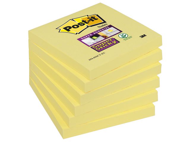 Notes POST-IT SuperSticky 76X76 gul 6/fp