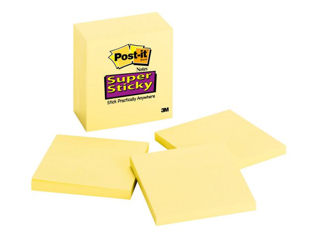 Notes POST-IT SuperSticky 76X76 gul 6/fp - 3