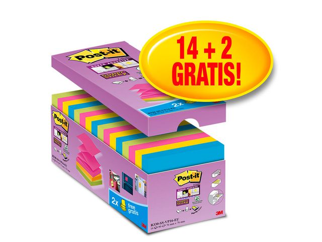 Notes POST-IT Z-block 76x76mm 14+2/fp