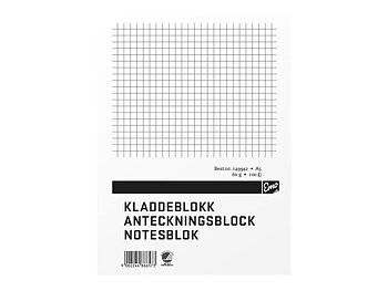 Anteckningsblock A5 100 blad rutat TF