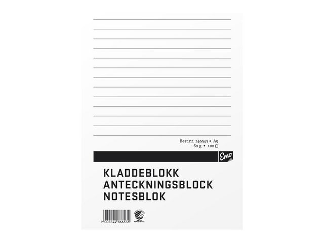 Anteckningsblock A5 100 blad linj TF - 2