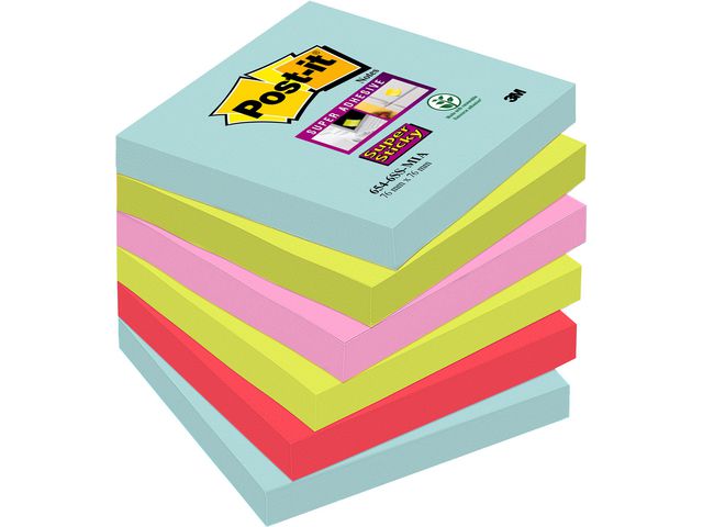 Notes POST-IT SuperSt Miami 76x76mm 6/FP