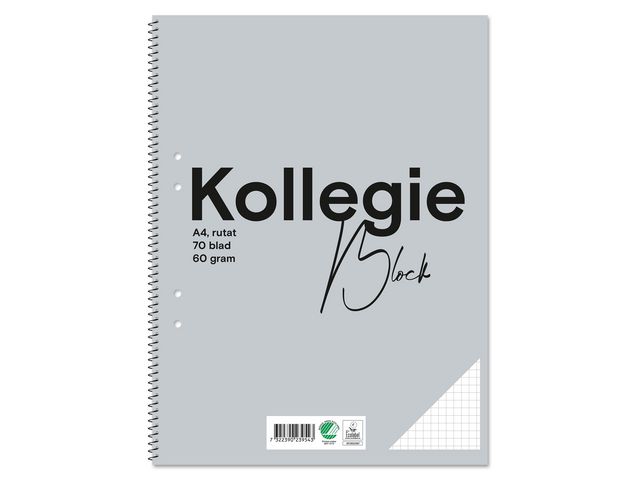 Kollegieblock A4 60g 70 blad rutat
