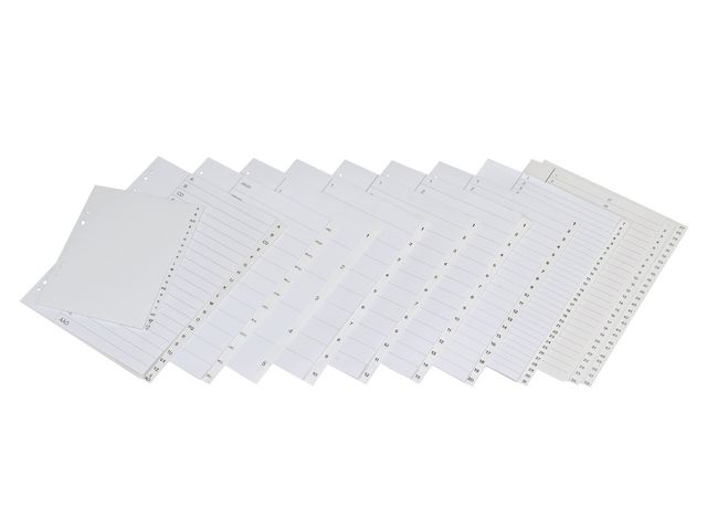 Plastregister A4+ 1-12 225/240x297mm vit