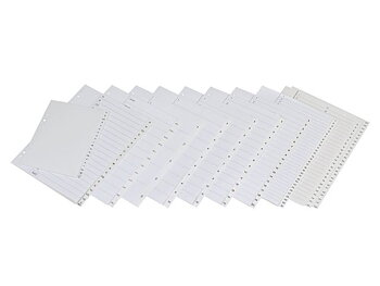 Plastregister A4+ 1-12 225/240x297mm vit