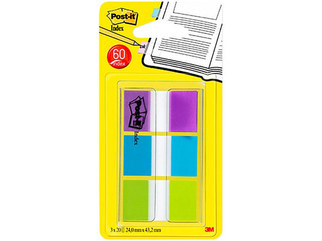 Index POST-IT 25x43mm lila turkos lime - 4