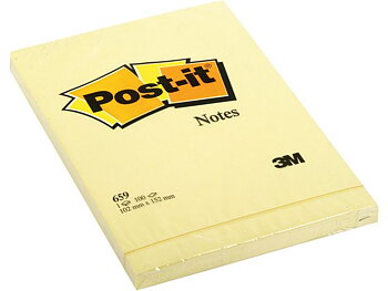 Notes POST-IT 102x152mm gul 6/fp