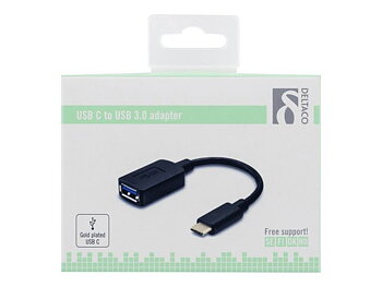 Adapter DELTACO USB C hane - Typ A hona