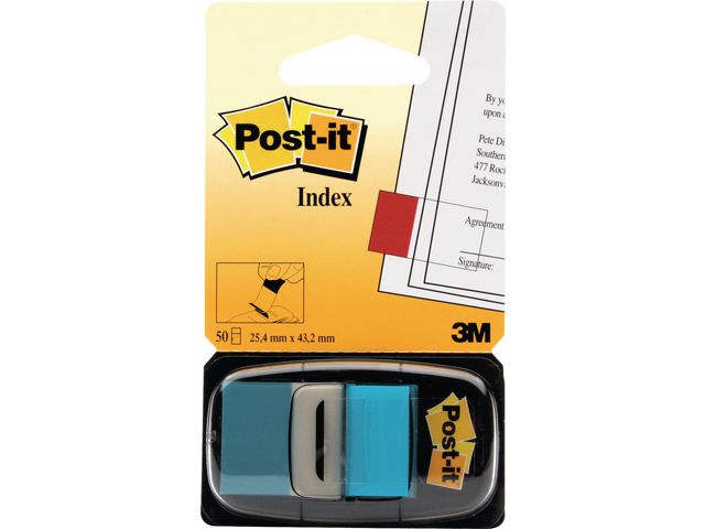Index POST-IT 25x43mm kornblå
