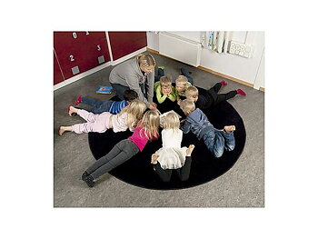 Matta rund 150 cm blå
