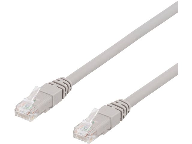 Kabel DELTACO Nätverk UTP Cat6a 1m Grå