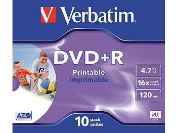 DVD+R VERBATIM 4.7GB Print Jewel 10/FP