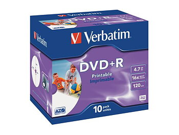 DVD+R VERBATIM 4.7GB Print Jewel 10/FP
