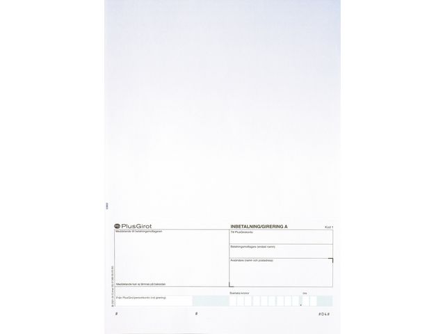 Standardblankett Plusgiro 250/FP