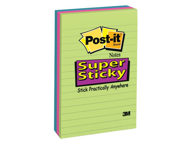Notes POST-IT Supersticky Linjerade 102x152 3/fp
