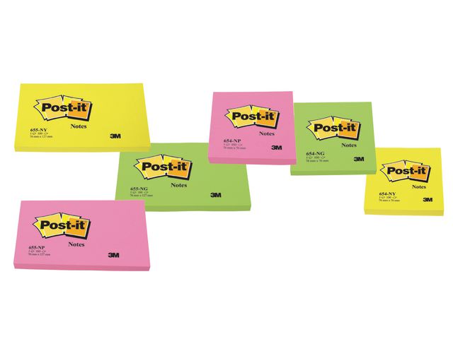 Notes POST-IT neon 76x76mm gul - 3