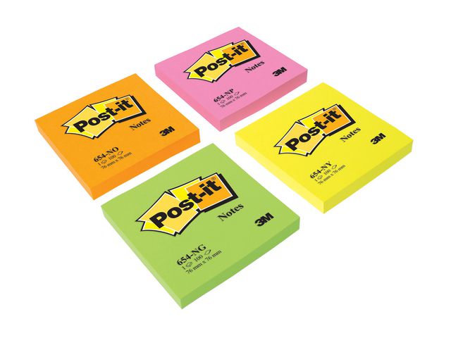 Notes POST-IT neon 76x76mm gul - 4