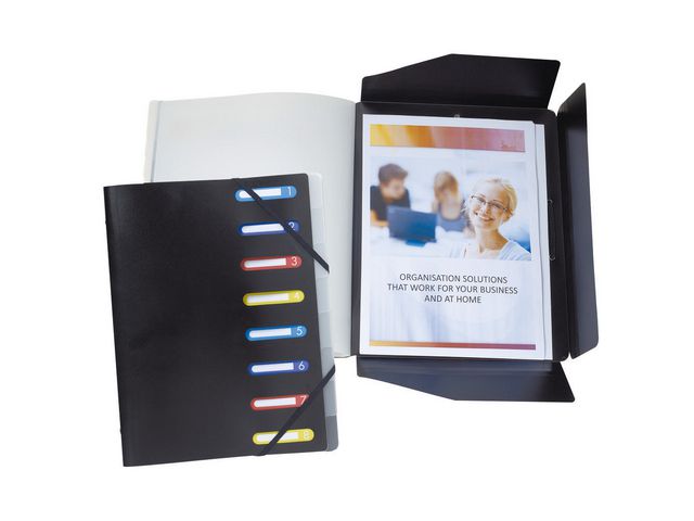 Sorteringsmapp EXACOMPTA A4 12P PP svart - 2