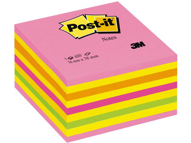Notes POST-IT Kub 76x76 neonfärger - 2