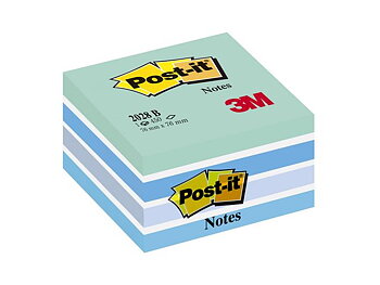 Notes POST-IT Kub 76x76mm blå/vit