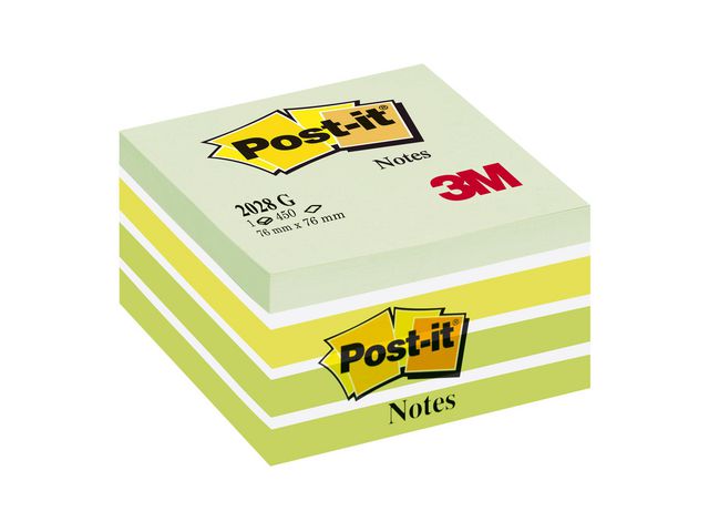 Notes POST-IT Kub 76x76mm grön/vit