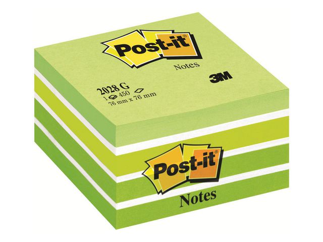 Notes POST-IT Kub 76x76mm grön/vit - 2