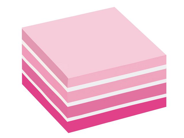 Notes POST-IT Kub 76x76mm rosa/vit - 2