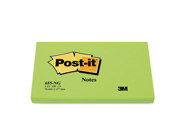 Notes POST-IT neon 76x127mm grön - 2