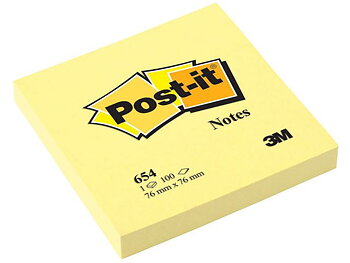 Notes POST-IT 76x76mm gul 12/fp