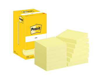 Notes POST-IT 76x76mm gul 12/fp