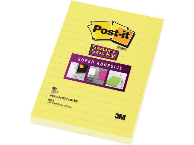 Notes POST-IT Supersticky li.102x152 gul