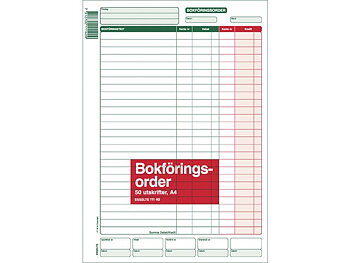 Blankett bokföringsorder A4 50 blad