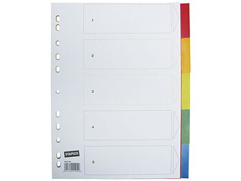 Plastregister  otryckta A4 5-flik 25/fp