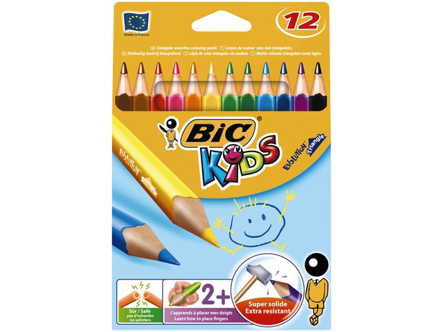 Färgpennor BIC Kids Evolution triangel 12/fp