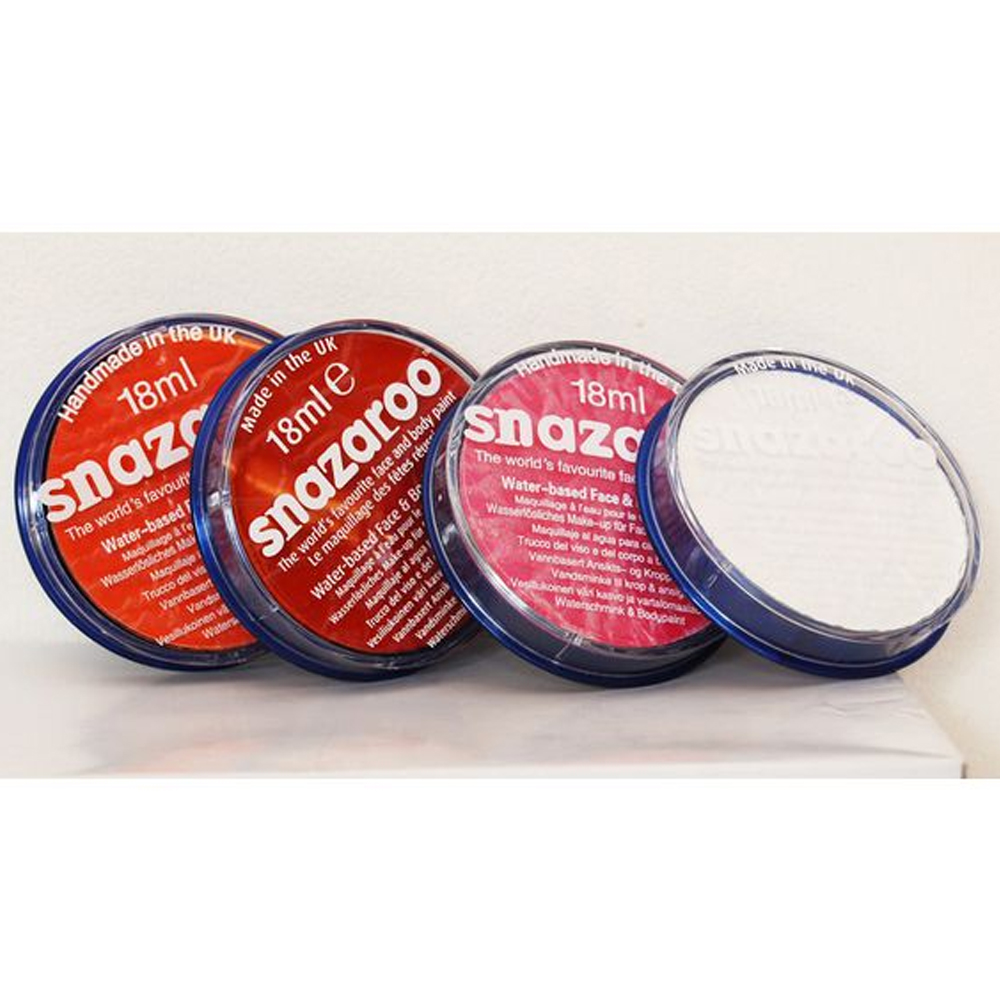 Ansiktsfärg Snazaroo vit, klarröd, orange, rosa