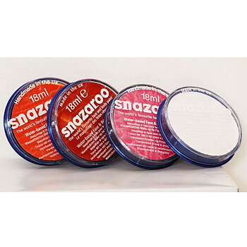 Ansiktsfärg Snazaroo vit, klarröd, orange, rosa