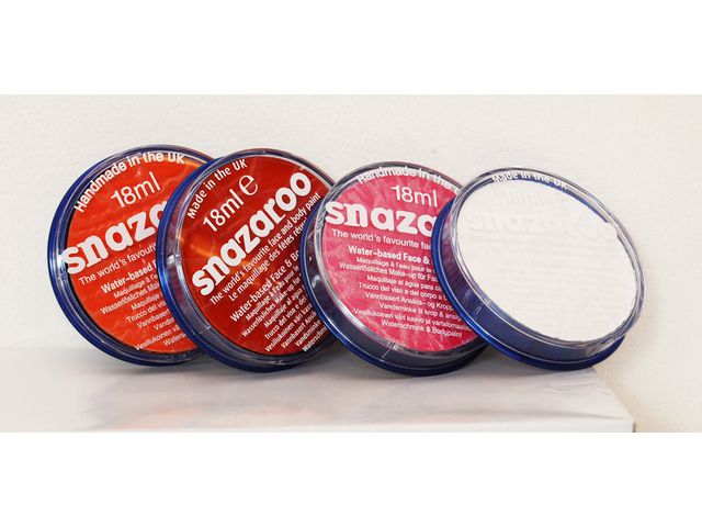 Ansiktsfärg Snazaroo vit, klarröd, orange, rosa - 2