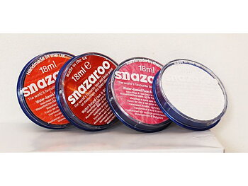 Ansiktsfärg Snazaroo vit, klarröd, orange, rosa