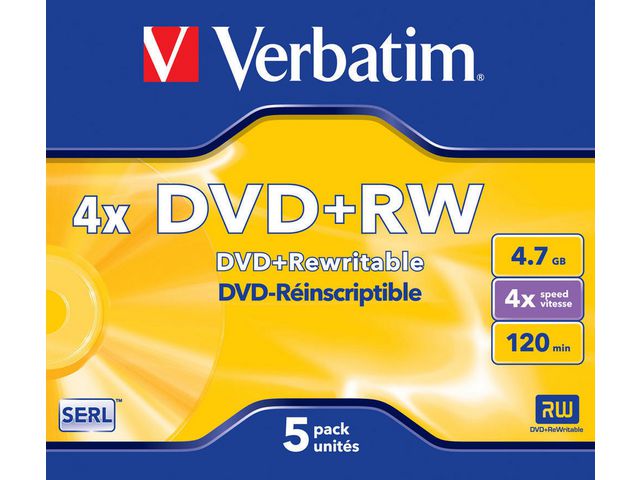 DVD+RW VERBATIM 4,7GB 5/FP - 2