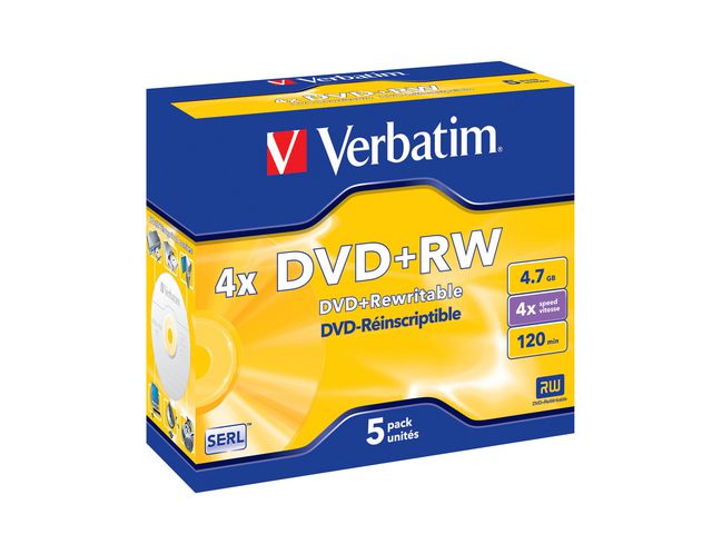 DVD+RW VERBATIM 4,7GB 5/FP