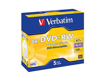 DVD+RW VERBATIM 4,7GB 5/FP