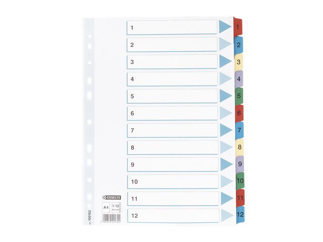 Register Mylar A4 1-12 multifärgat