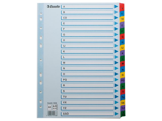 Register Mylar A4 A-Ö multifärgat