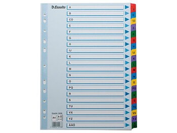 Register Mylar A4 A-Ö multifärgat