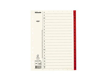 Pappregister Servo A4 A-Ö röd