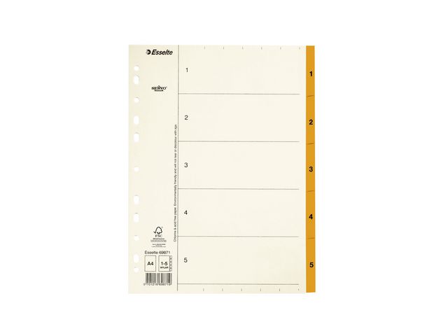 Pappregister Servo A4 1-5 orange 20/fp